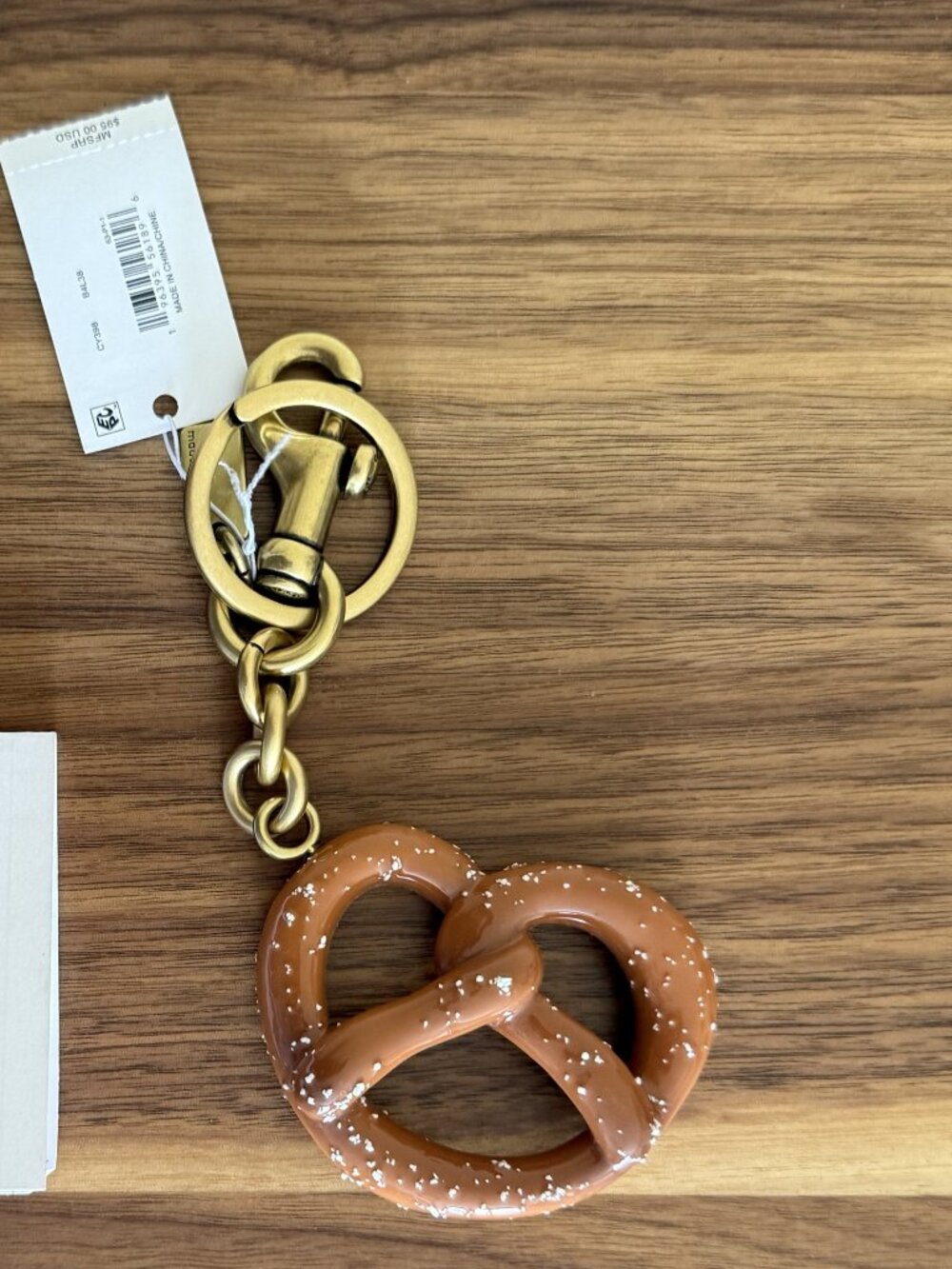 COACH Small Pretzel Bag Charm CY398 NWT flair keyring fob